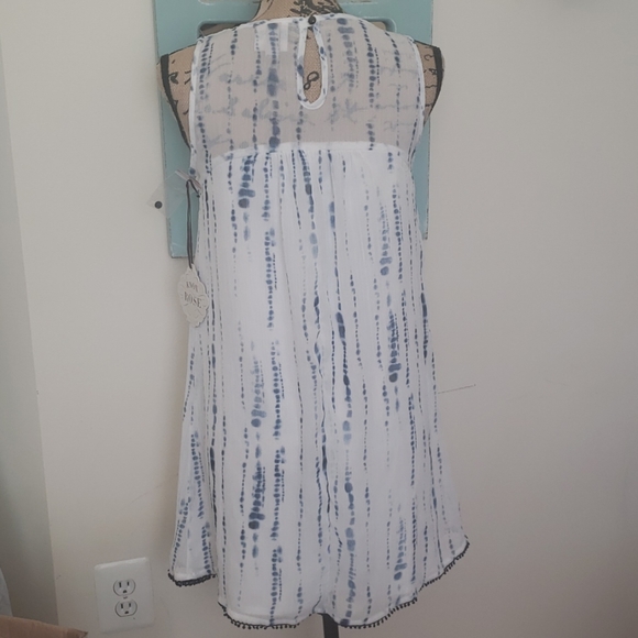 Knox Rose Blue and White Tie Dye Boho Dress - Picture 3 of 3